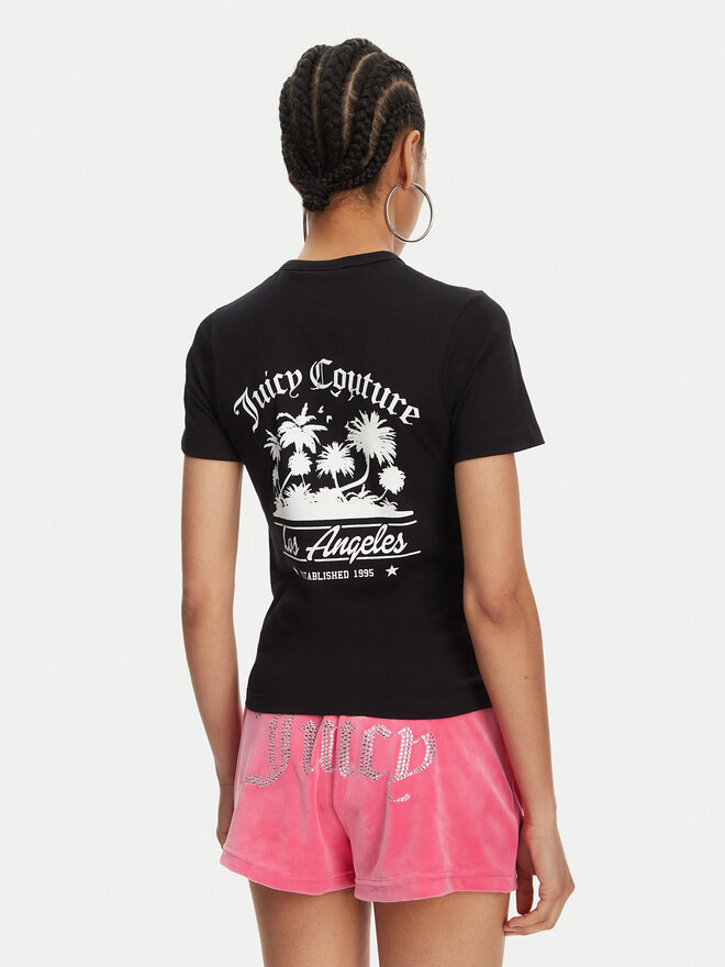 Juicy Couture Juicy Couture Футболка La Beach JCWCT125319 Чорний Regular Fit