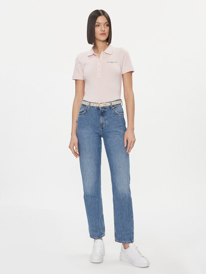 Tommy Hilfiger Tommy Hilfiger Pólóing Logo WW0WW41032 Rózsaszín Slim Fit