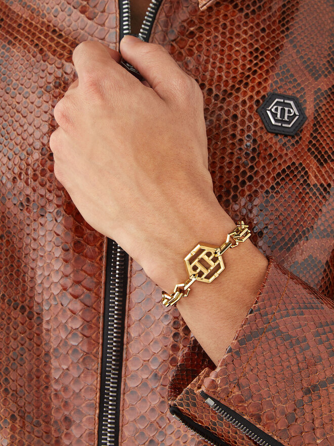PHILIPP PLEIN Náramek PHILIPP PLEIN Plein Icon Chain PJ9EA06BU Zlatá
