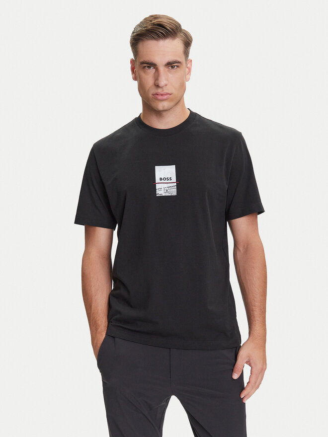 BOSS BOSS Camiseta Photoprint 50545869 Negro Relaxed Fit