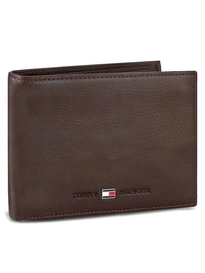 Tommy Hilfiger Duży Portfel Męski Tommy Hilfiger Johnson Cc Flap And Coin Pocket AM0AM00660/82566 Brązowy