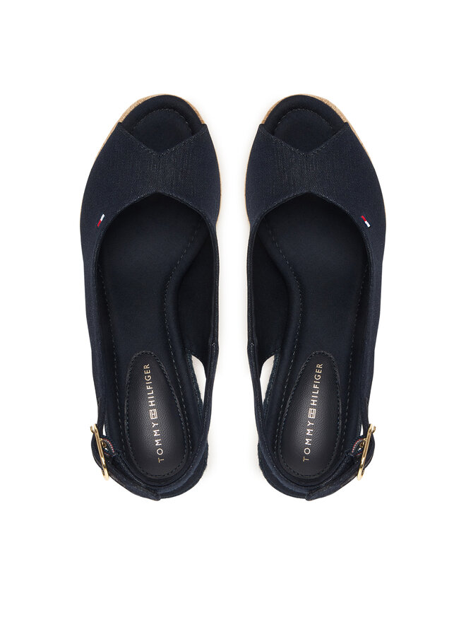 Tommy Hilfiger Espadrilles Tommy Hilfiger Flag High Wedge Espad Slingback FW0FW09343 Dunkelblau