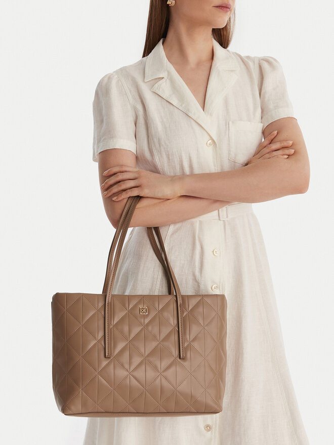 Calvin Klein Handtasche Calvin Klein Quilted Small Tote LV04F3325G Beige