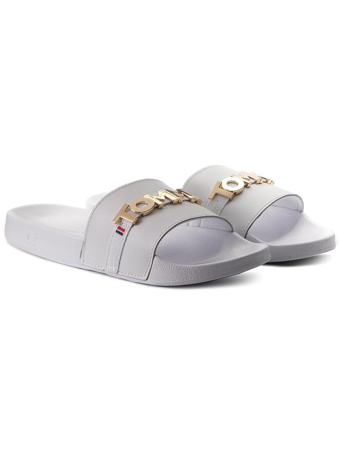 Tommy Hilfiger Şlapi Tommy Hilfiger Beach Slide FW0FW02965 Alb
