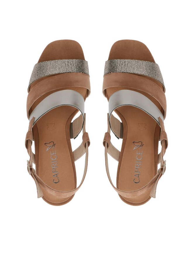 Sandale CAPRICE 9-28303-22 - Daim Multicolore Taille UK 7.5 (FR 41) - Talon Bloc Moyen - Neuve Boîte D'Origine