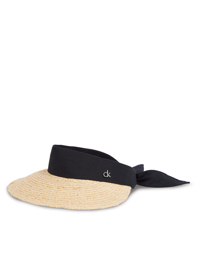 Calvin Klein Daszek Calvin Klein Ck Linen Headband Straw Visor K60K612916 Beżowy