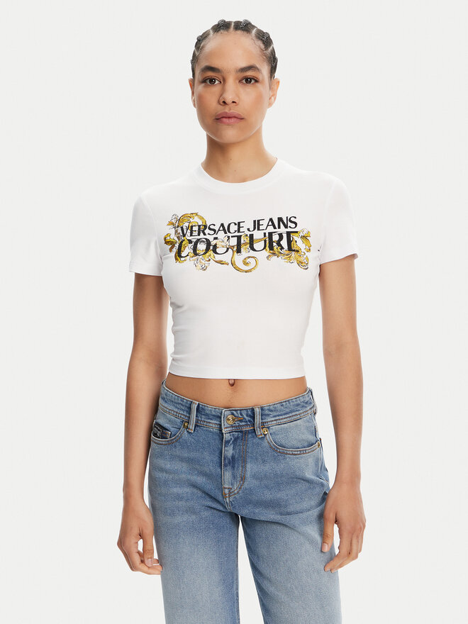 Versace Jeans Couture Versace Jeans Couture T-Shirt 78HAHC05 Λευκό Slim Fit