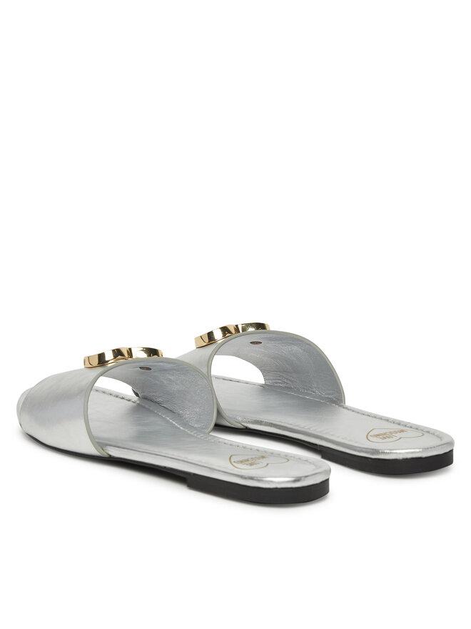 LOVE MOSCHINO Klapki LOVE MOSCHINO JA28161G0MIF090B Srebrny