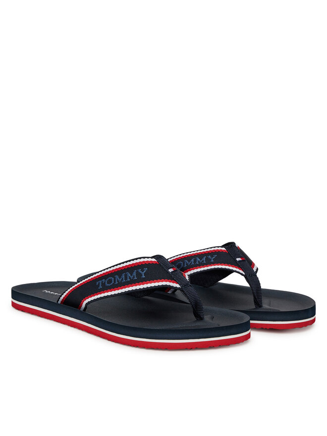 Tommy Hilfiger Japonki Tommy Hilfiger Comfort Hilfiger Beach Sandal FM0FM05510 Granatowy