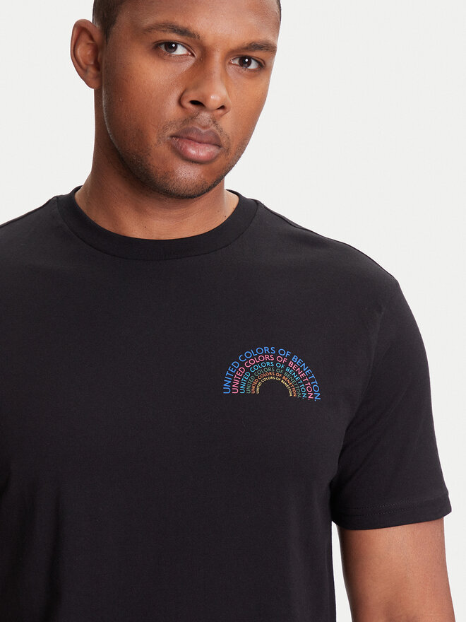 United Colors Of Benetton United Colors Of Benetton Majica 3I1XU1096 Črna Regular Fit