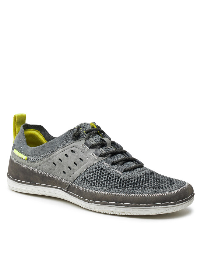 bugatti heren Sportieve sneakers met soft fit functie, elastische veters, Donkerblauwe Cognac, 46 EU