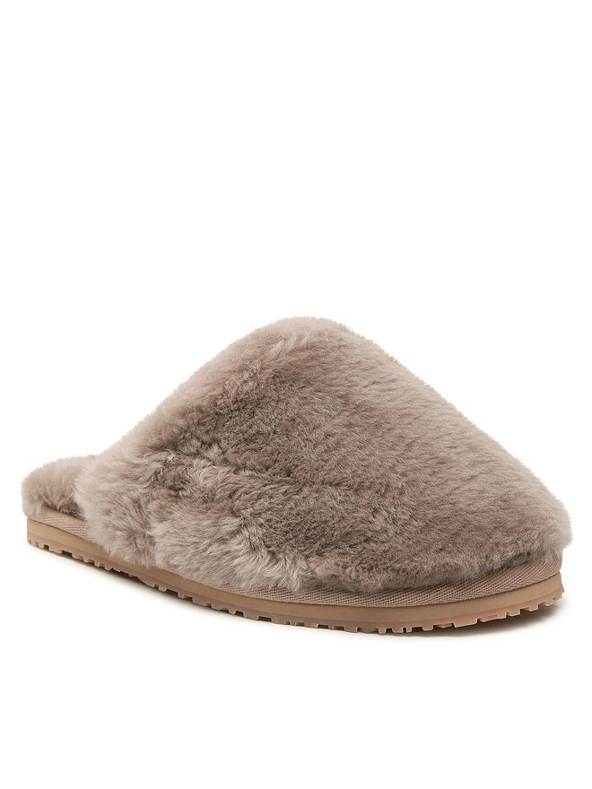 Mou Pantuflas Mou Closed Toe Sheepskin Fur Slippper FW161000L Beis