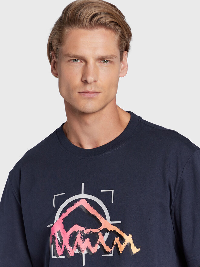 adidas adidas Marškinėliai Adventure Ride HK4981 Tamsiai mėlyna Relaxed Fit