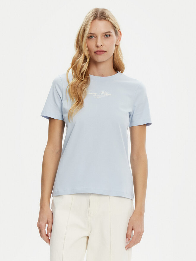 Tommy Hilfiger Tommy Hilfiger Camiseta WW0WW45428 Celeste Regular Fit