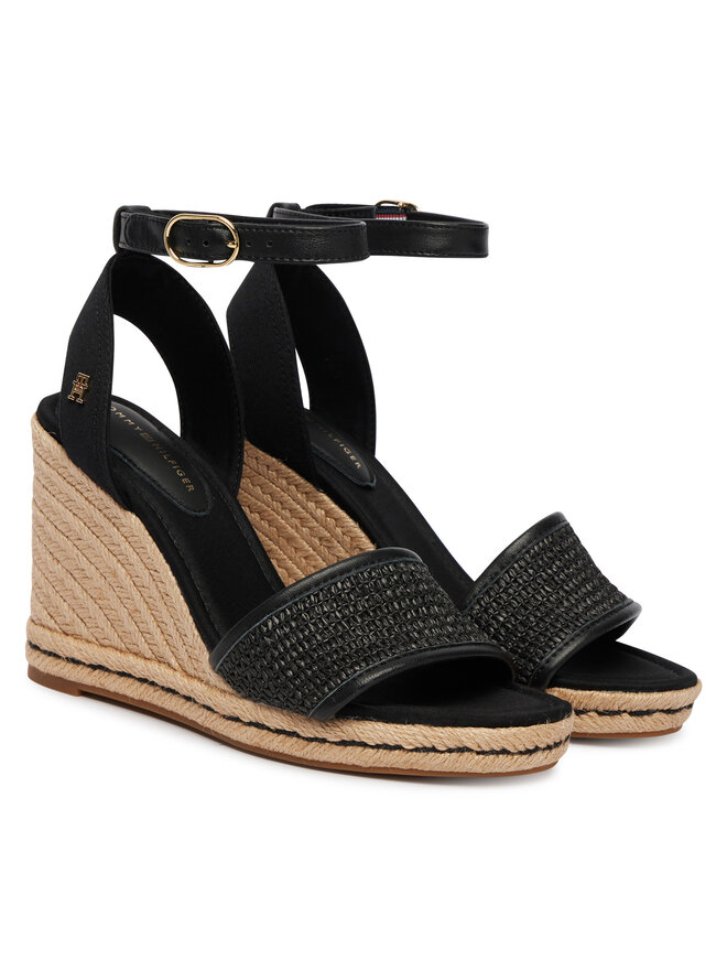 Tommy Hilfiger Espadrilles Tommy Hilfiger High Wedge Espad FW0FW09471 Schwarz