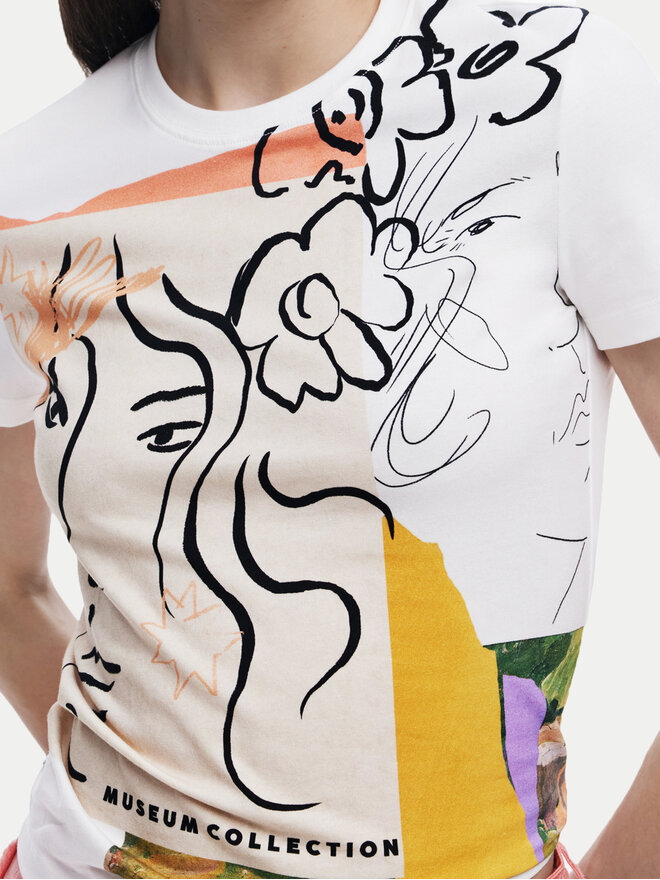 Desigual Desigual Marškinėliai Collection 25SWTKAC Balta Regular Fit
