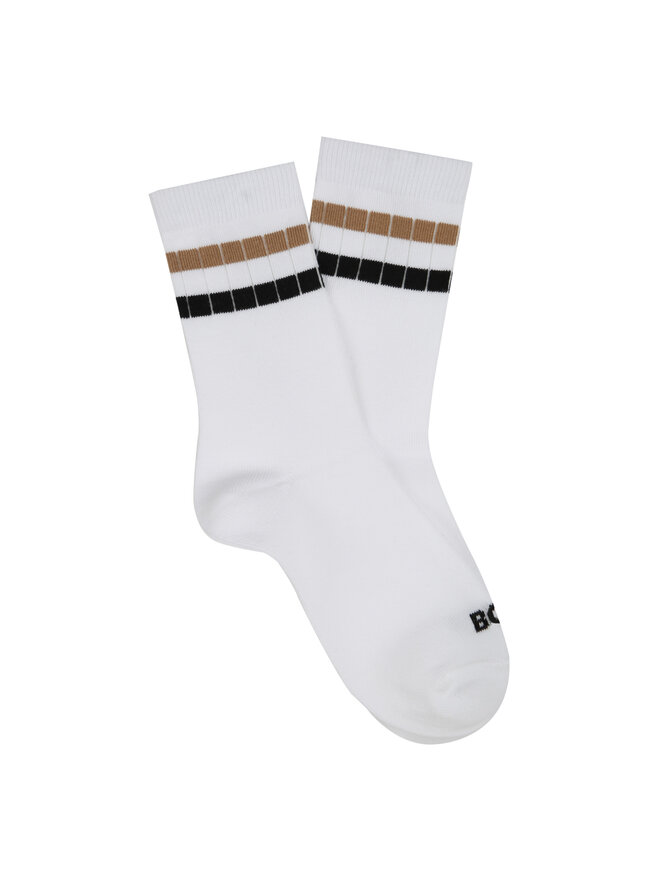 BOSS 2er-Set hohe Kindersocken BOSS J51743 Weiß