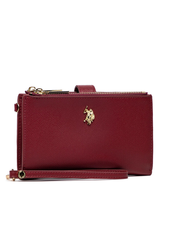 GroBe Damen Geldborse U.S. Polo Assn. Jones Pochette Wallet BEUJE5125WVP444 Dunkelrot eschuhe