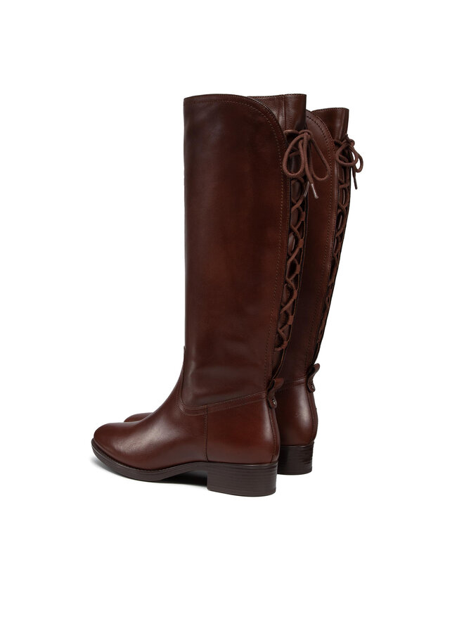 Geox Kozačky ve vojenském stylu Geox D Felicity A D04G1A 00043 C0013 Hnědá