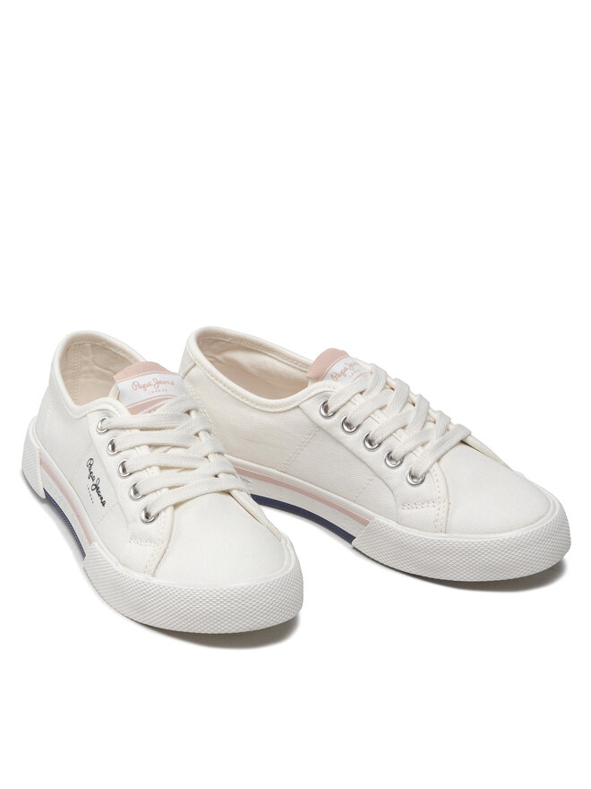 Pepe Jeans Πάνινα παπούτσια Pepe Jeans Brady Girl Basic PGS30543 Λευκό