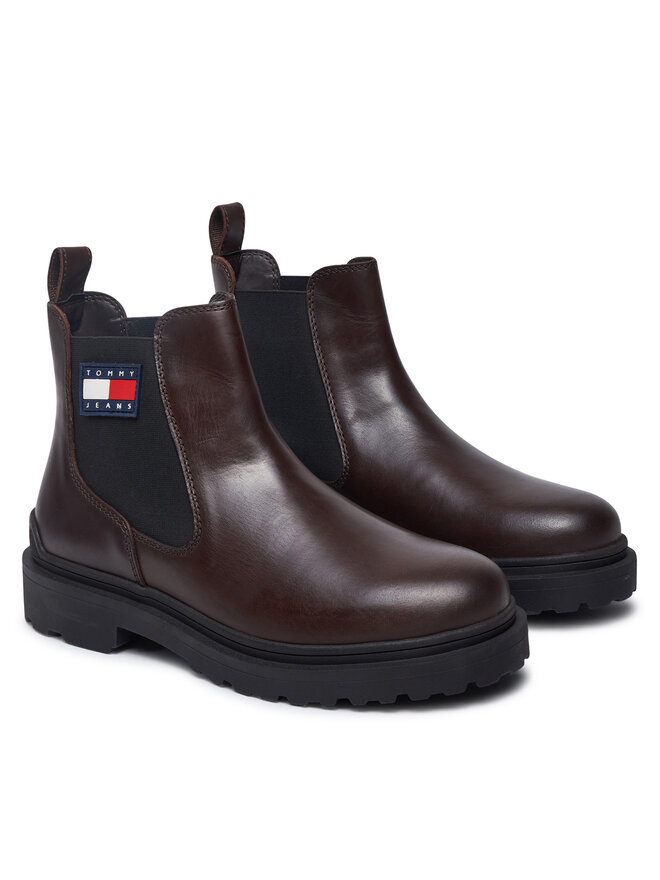 Tommy Jeans Боти тип челси Tommy Jeans Tjm Leather Chelsea Boot EM0EM01448 Кафяв