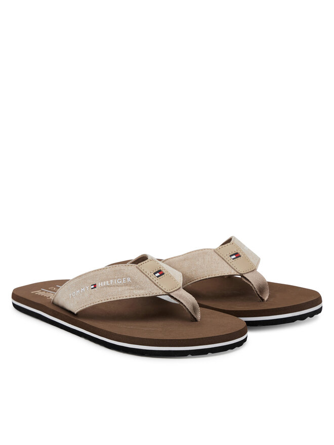 Tommy Hilfiger Flip-flops Tommy Hilfiger Chambray Beach Sandal FM0FM05570 Bézs
