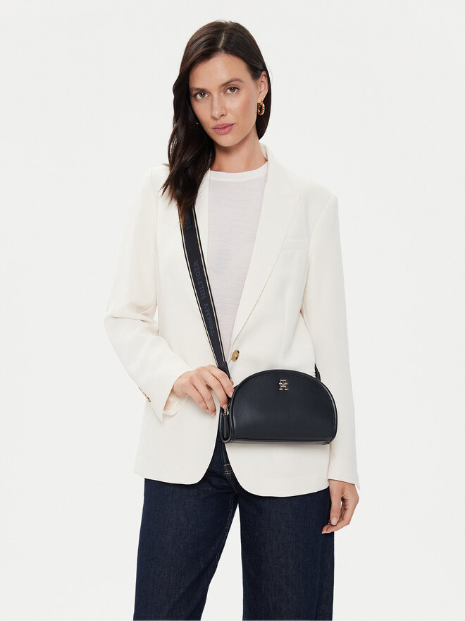 Tommy Hilfiger Kabelka Tommy Hilfiger Th Monotype Half Moon Camera Bag AW0AW16774 Tmavomodrá