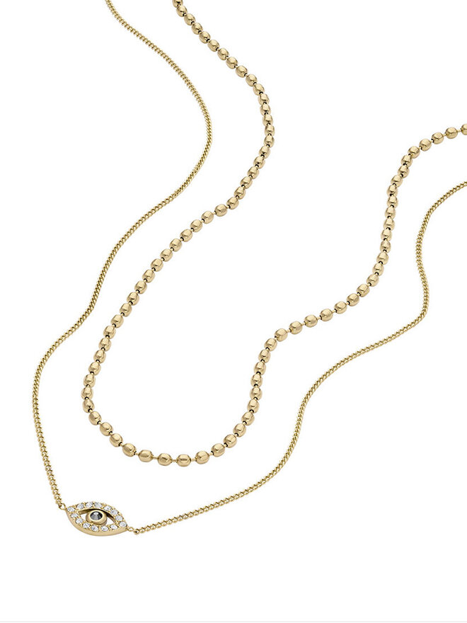 Fossil Halskette Fossil Sutton Evil Eye JF04792710 Goldfarben