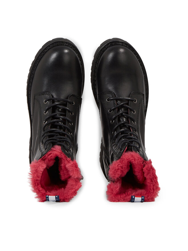Tommy Jeans Μποτάκια Tommy Jeans Tjw W Urban Boot Smooth Ltr Wl EN0EN02402 Μαύρο