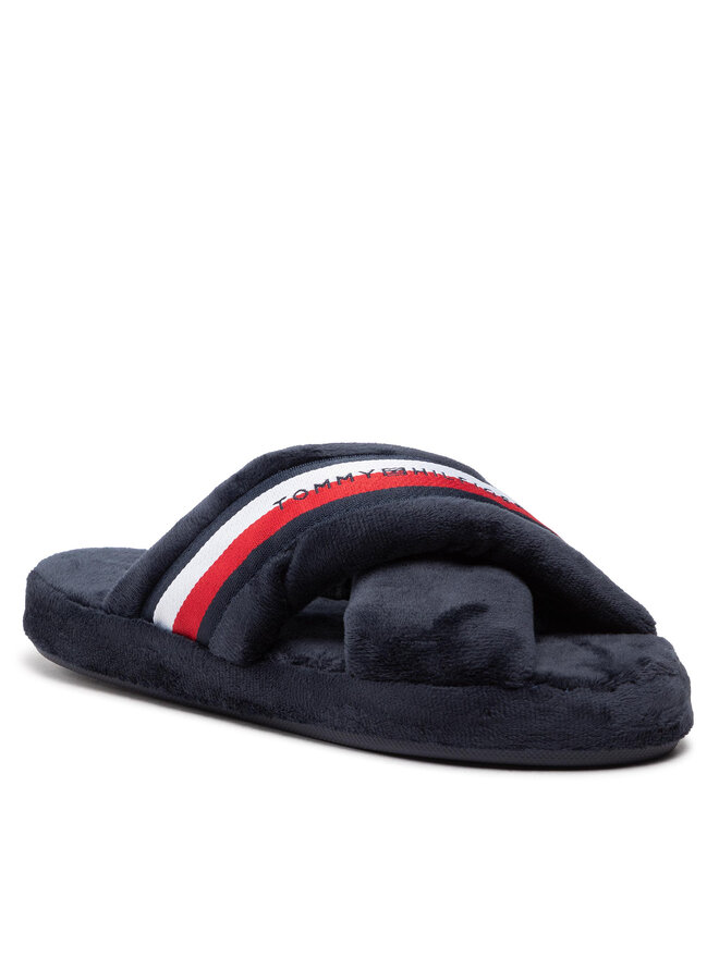 Hausschuhe Tommy Hilfiger Comfy Home Slippers With Straps FW0FW06587 Dunkelblau eschuhe