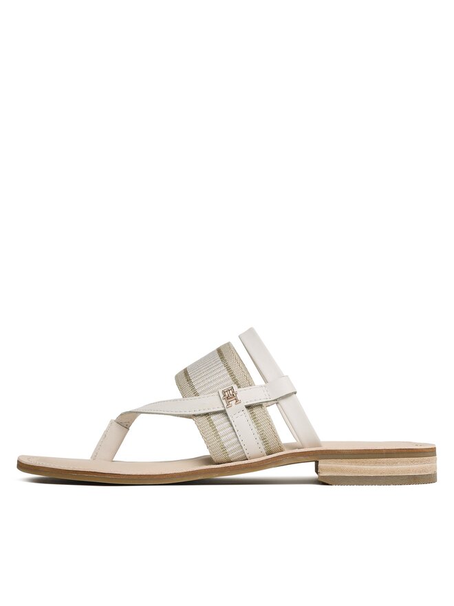 Tommy Hilfiger Zehentrenner Tommy Hilfiger Th Webbing Mule Sandal FW0FW07275 Weiß