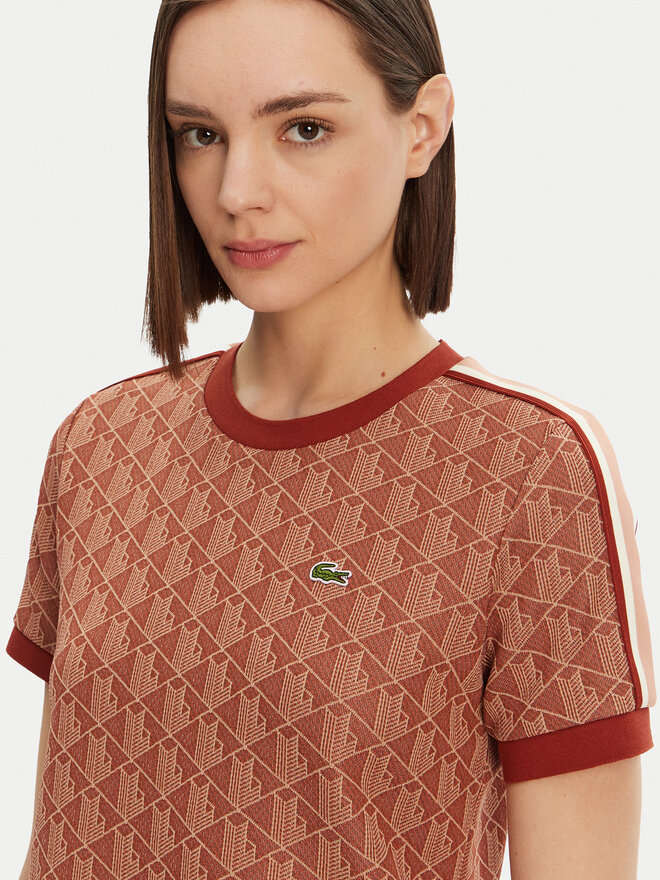 Lacoste Lacoste Marškinėliai TF3244 Oranžinė Slim Fit