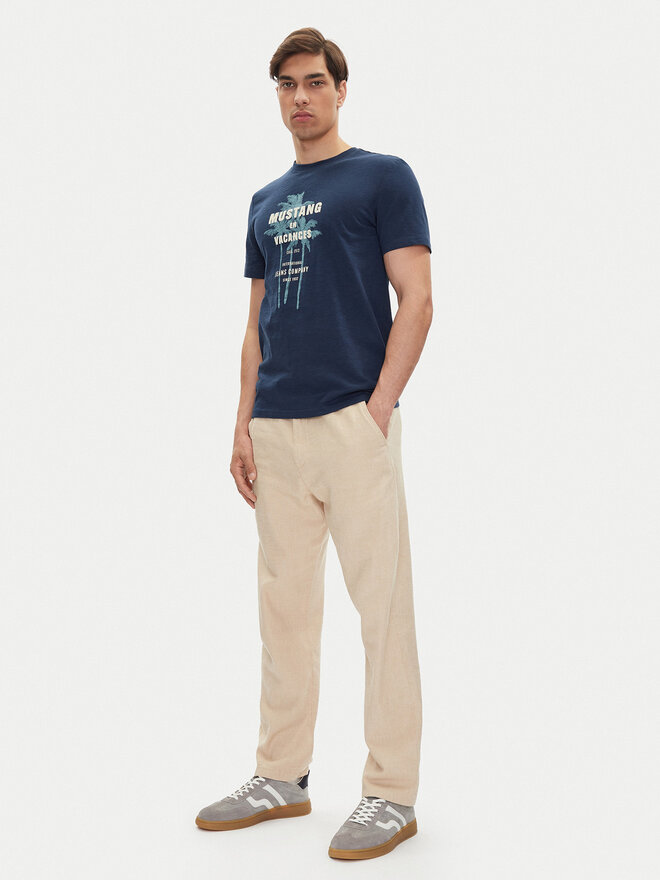 Mustang Mustang T-Shirt Austin 1016490 Dunkelblau Regular Fit