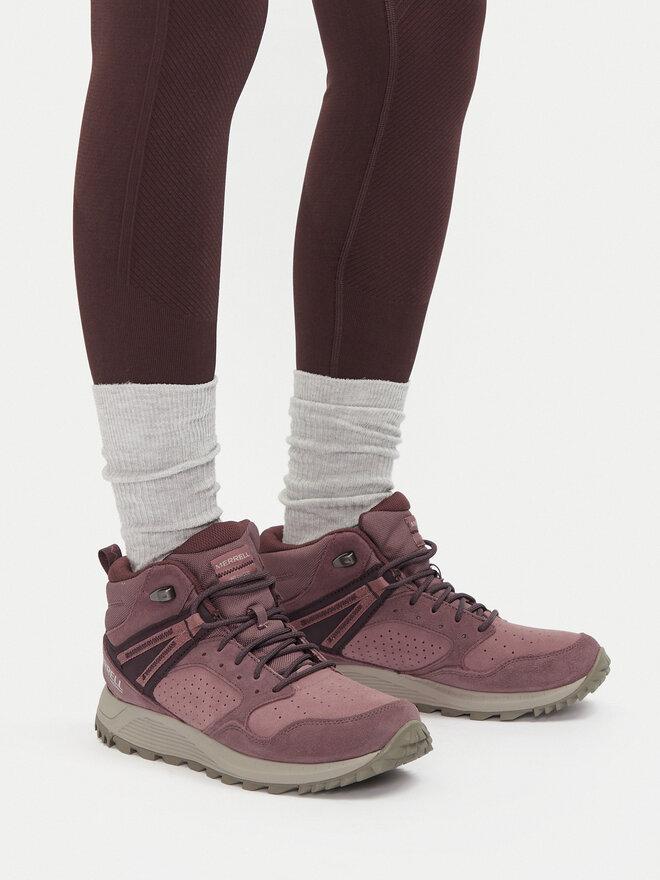 Merrell Schnürstiefeletten Merrell Wildwood Mid Ltr Wp J068104 Dunkelrot