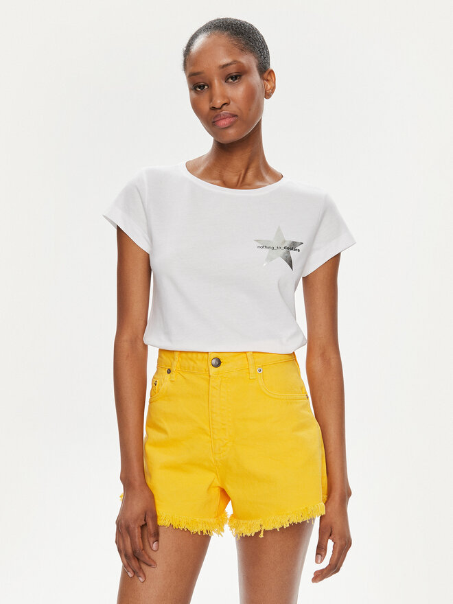 Sisley Sisley T-Shirt 3I1XL100Y Weiß Slim Fit