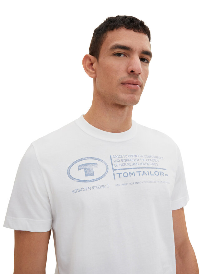 Tom Tailor Tom Tailor Marškinėliai 1035611 Balta Regular Fit
