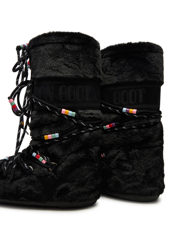 Moon Boot Śniegowce Moon Boot Icon Faux Fur BEADS80D1408990 Czarny