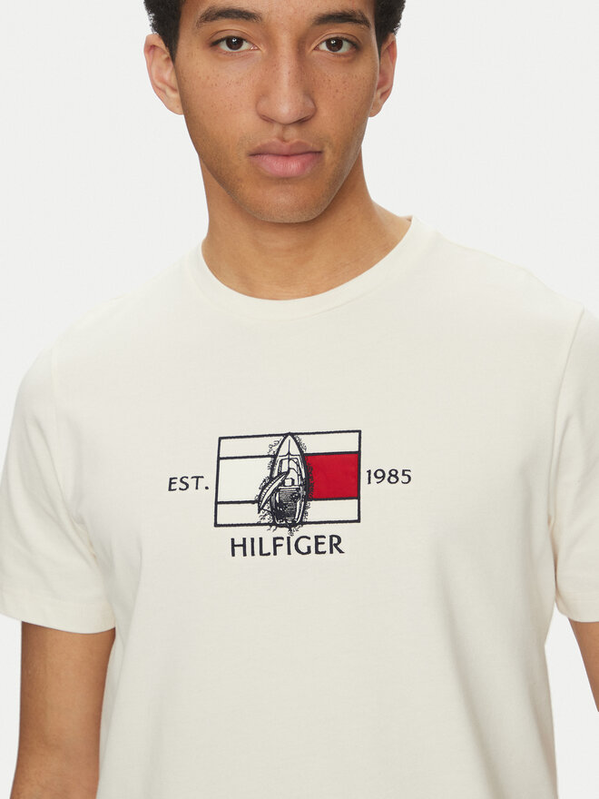 Tommy Hilfiger Tommy Hilfiger Marškinėliai Sailing MW0MW38628 Écru Regular Fit