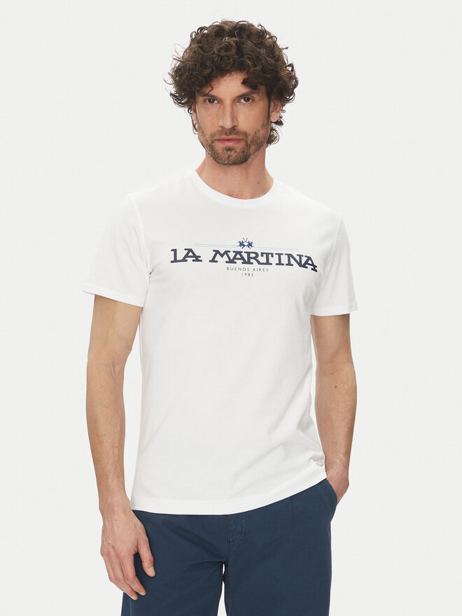 La Martina La Martina T-Shirt Aguer MAR304 JS206 Weiß Regular Fit