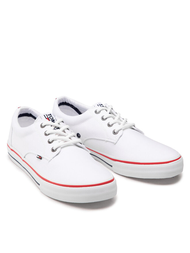 Tommy Jeans Sneakers aus Stoff Tommy Jeans Textile Sneaker EM0EM00001 Weiß