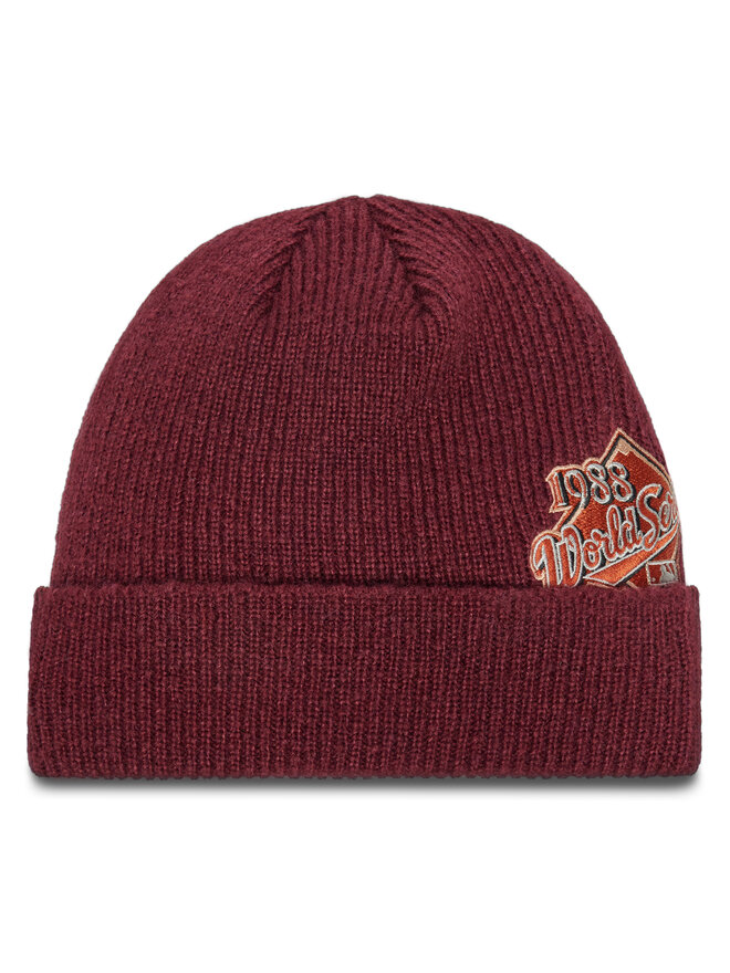 New Era Шапкa New Era LA Dodgers World Series Patch Cuff Knit Beanie 60580732 Червоний