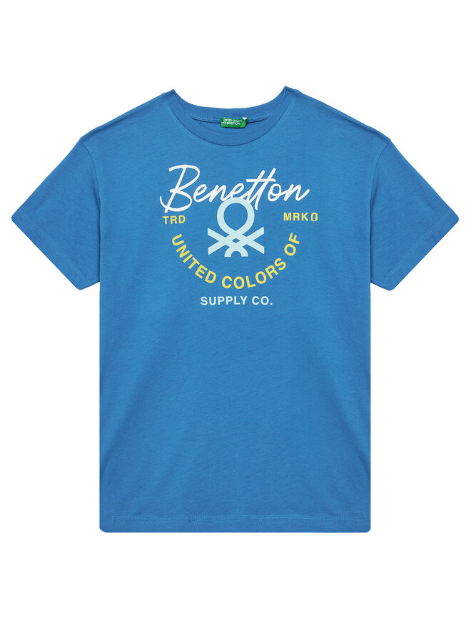 United Colors Of Benetton United Colors Of Benetton Camiseta 3I1XC10OO Azul Regular Fit