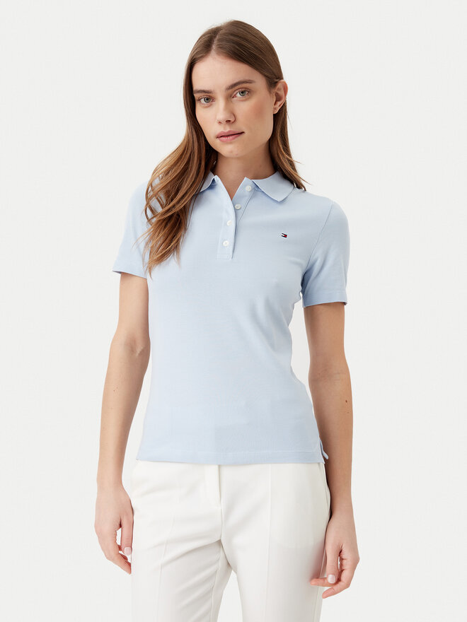Tommy Hilfiger Tommy Hilfiger Poloshirt 1985 WW0WW43225 Himmelblau Slim Fit