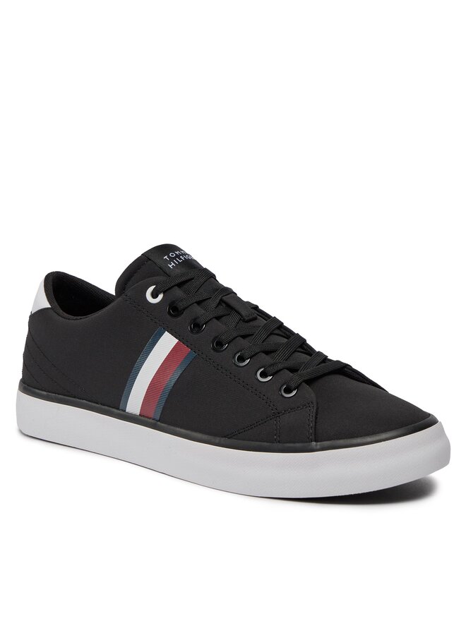 Tommy Hilfiger Sneakers Tommy Hilfiger Th Hi Vulc Low Stripes Mesh FM0FM04946 Nero