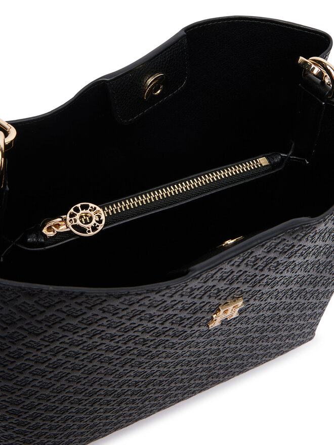 Tommy Hilfiger Handtasche Tommy Hilfiger Th Icon Shoulder Bag Mono AW0AW19000 Schwarz