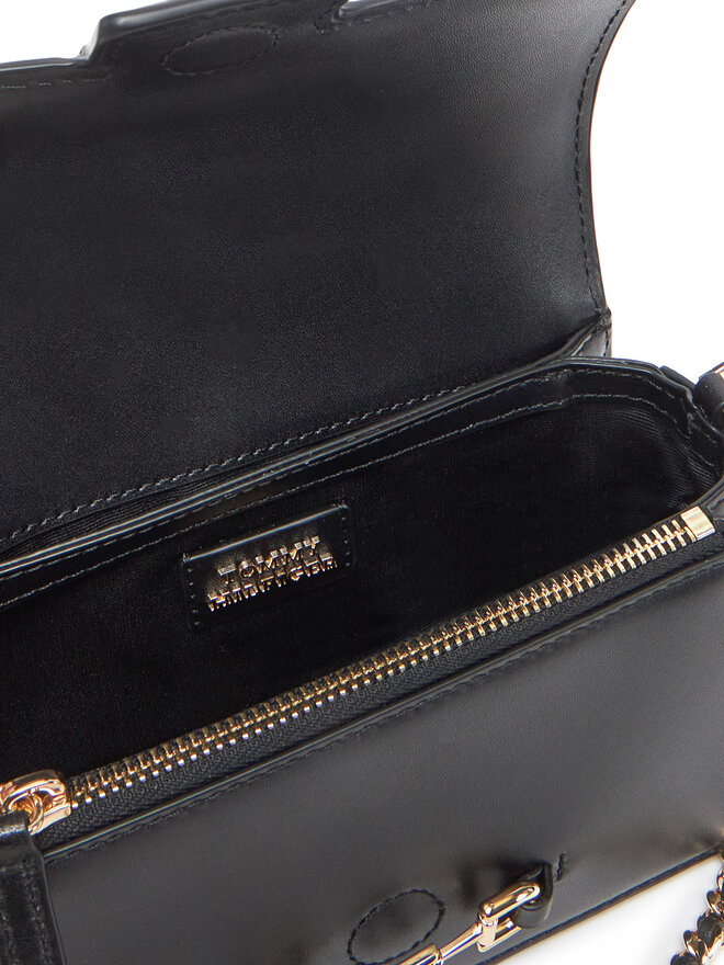 Tommy Hilfiger Ročna torba Tommy Hilfiger Heritage Leather Crossover AW0AW17212 Črna