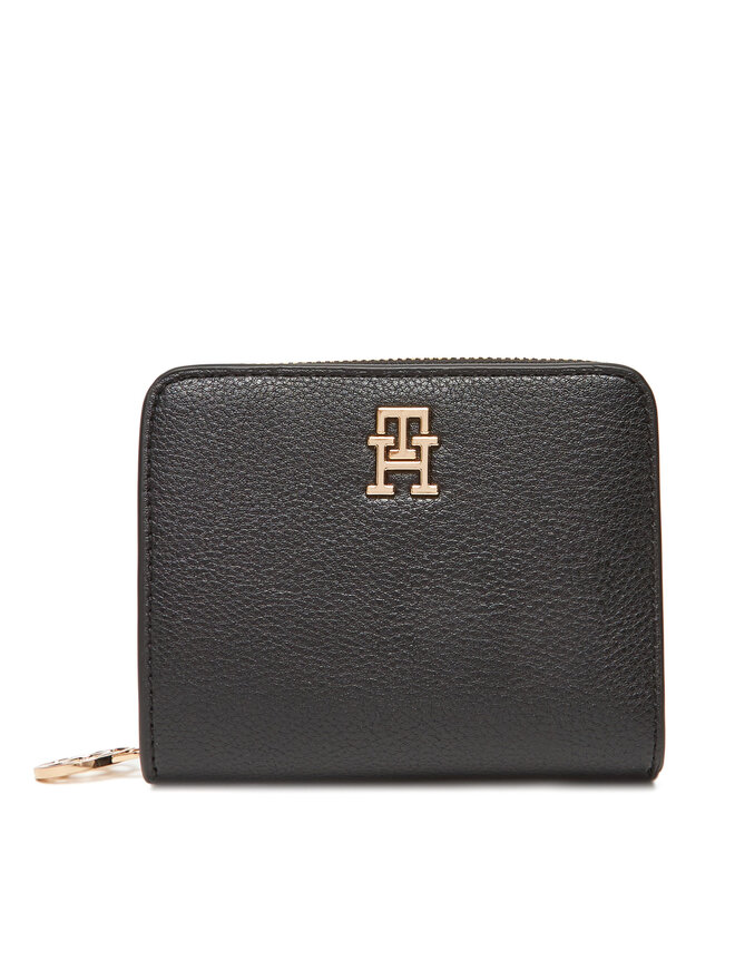 Tommy Hilfiger Pequeña cartera de mujer Tommy Hilfiger Th Distinct Med Za AW0AW17473 Negro