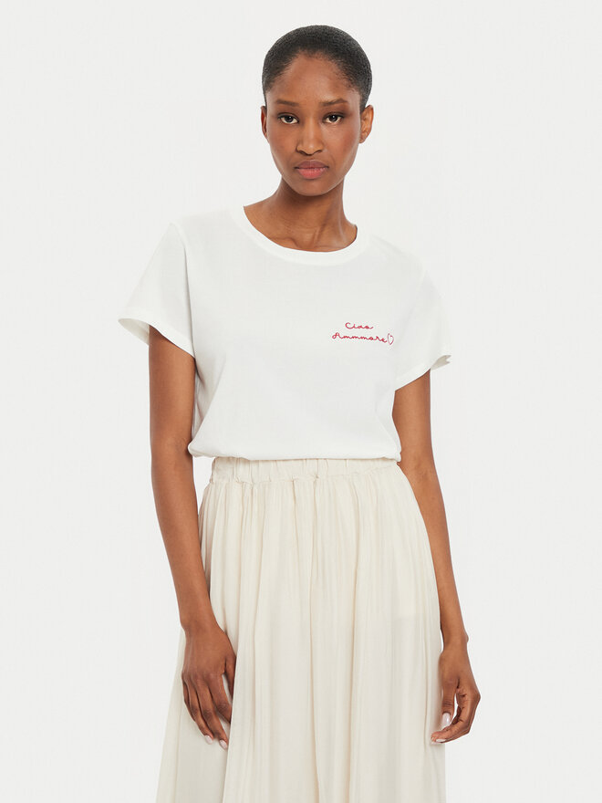 ViCOLO ViCOLO Camiseta RB0673 Écru Regular Fit