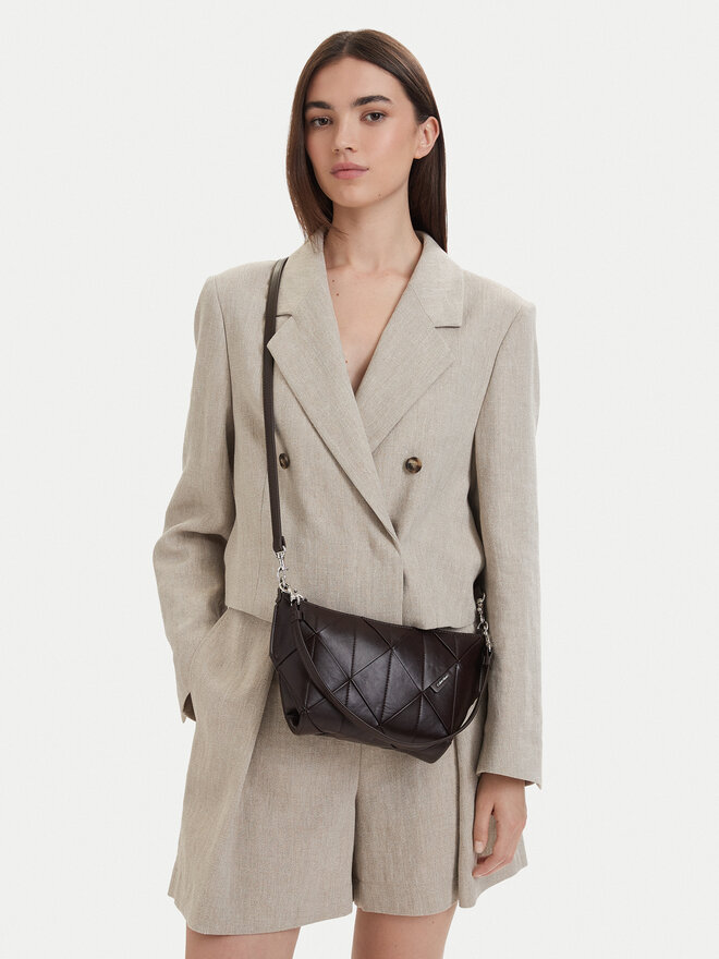 Calvin Klein Handtasche Calvin Klein Woven Shoulder Bag LV04F3546G Braun