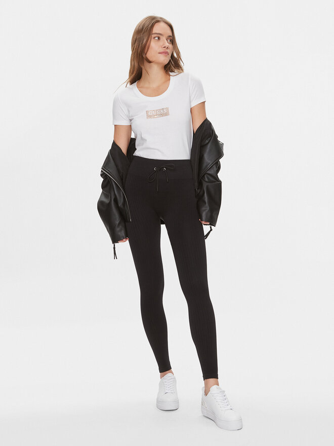 Guess Guess Marškinėliai W4RI33 J1314 Balta Slim Fit